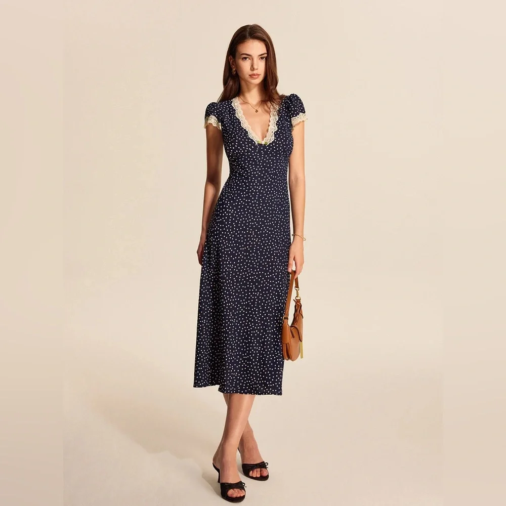 Commense Polka Dot Lace-Trim Dress
Size M - Picture 2 of 7